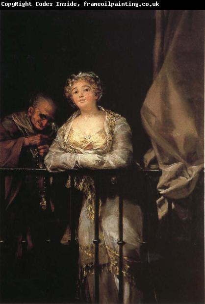 Francisco Goya Maja and Celestina on a Balcony